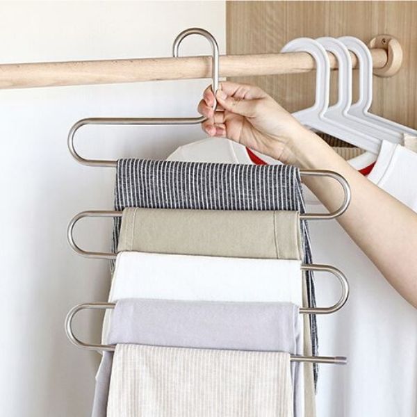 Space Saving S-Type Stainless Steel Clothes Pants Hangers in 2023