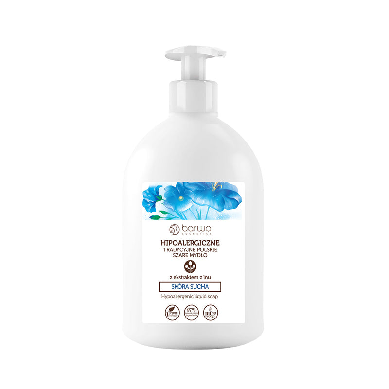 barwa COSMETICS - Hypoallergenic liquid soap with flax extract for dry skin 500ml