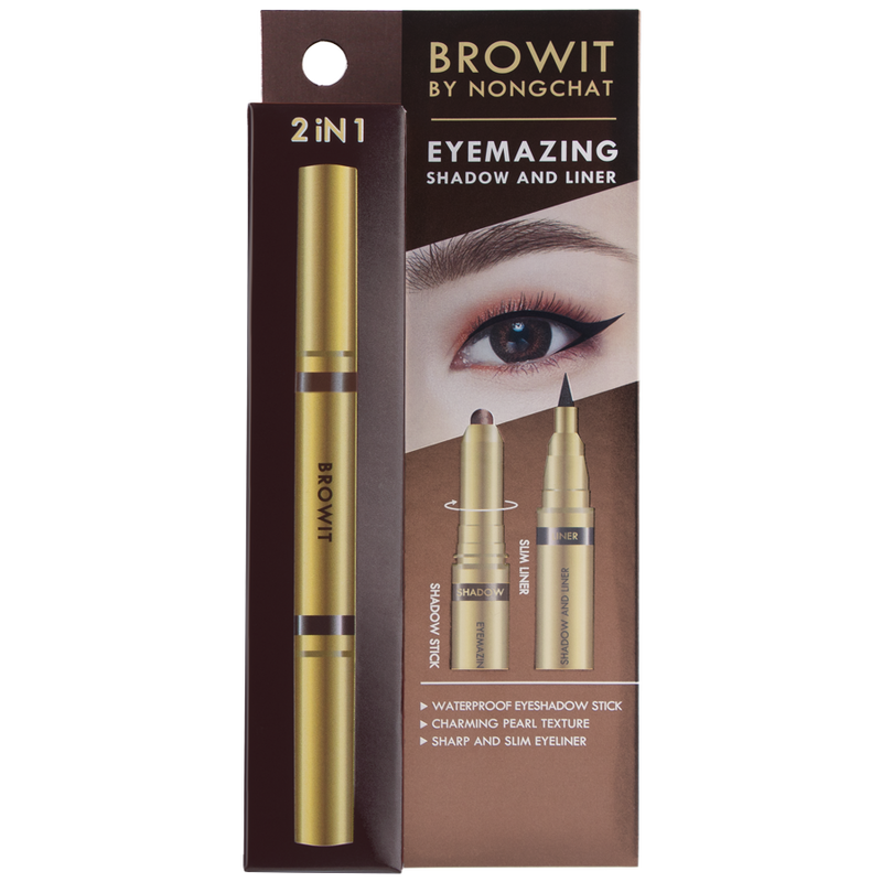 Eyemazing Shadow and Liner 0.60g+0.85ml Browit #Drama Brown