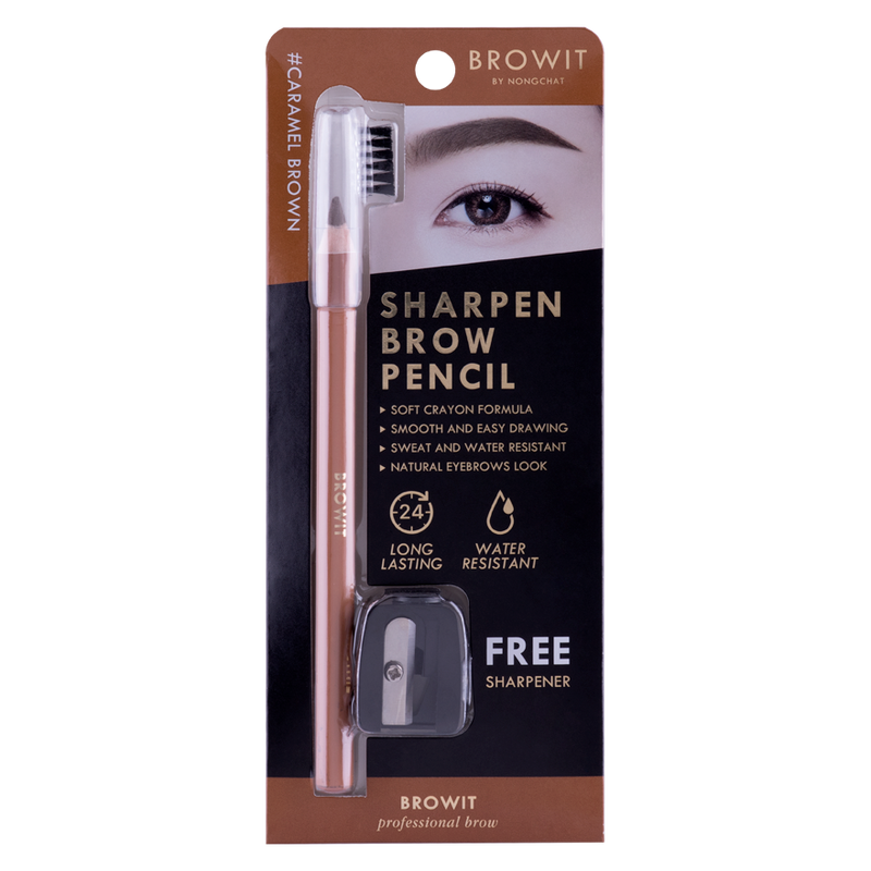 BROWIT - 利落極細眉筆 連削筆器 #焦糖棕色 Caramel Brown