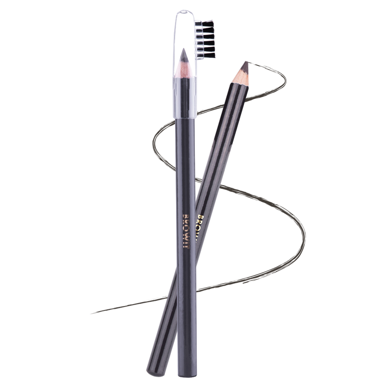 BROWIT - 利落極細眉筆 連削筆器 #炭棕色 Charcoal Brown