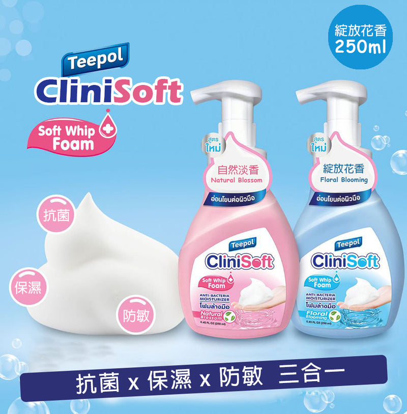 Teepol - Clinisoft 抗菌補濕豐盈洗手泡沫 - 綻放花香 ( 250毫升 )