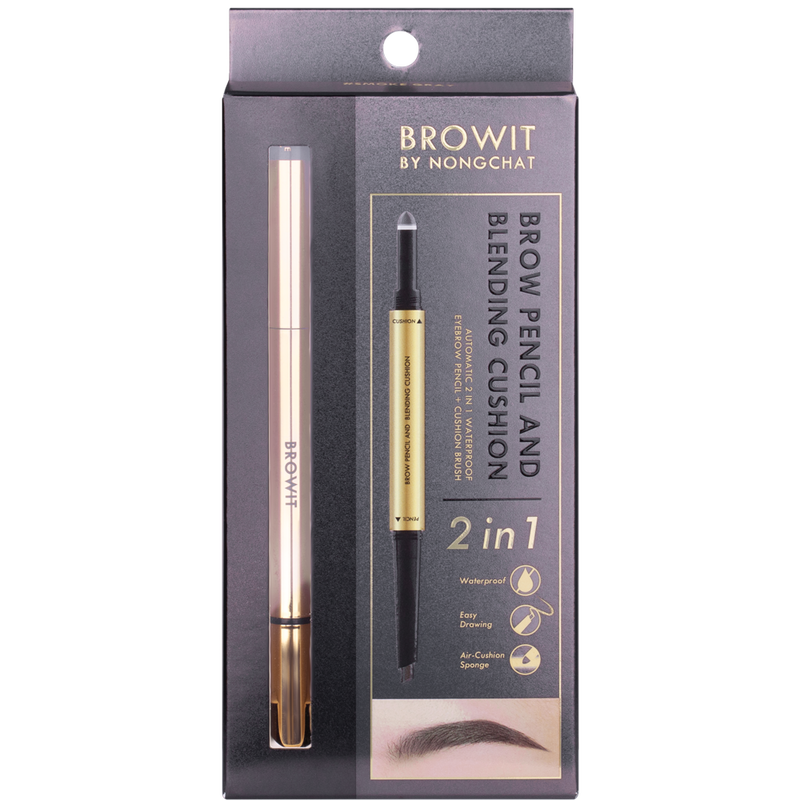 Brow Pencil And Blending Cushion 0.16+0.45g Browit #Smoke Gray