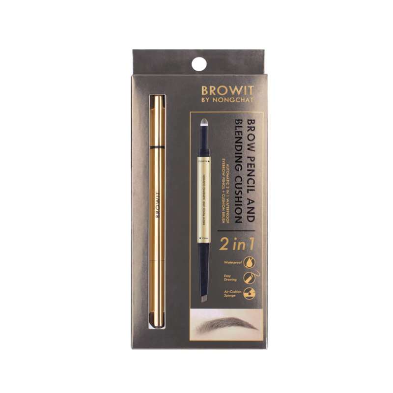 Brow Pencil And Blending Cushion 0.16+0.45g Browit #Gray Brown