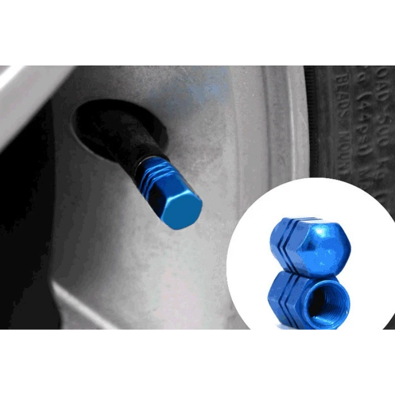 Aluminum Alloy Car Tire nozzle - Blue (Four pieces)