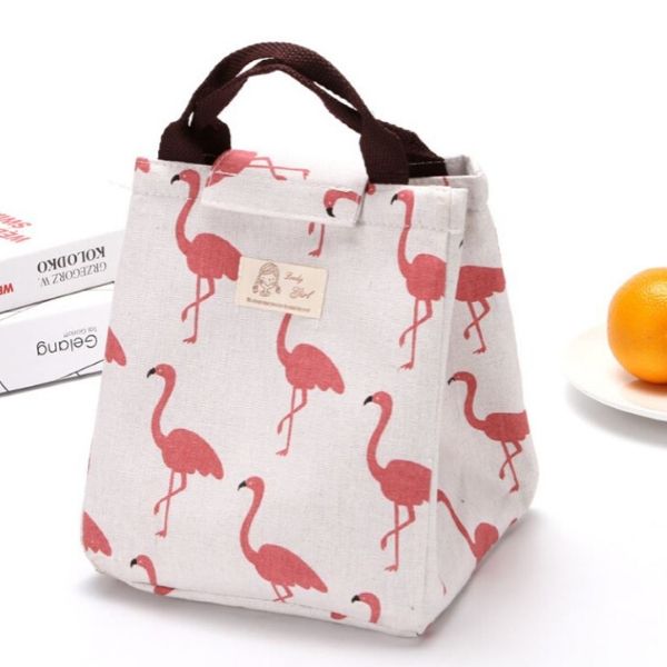 Japanese Style Water-proof Lunch Bag - D Flamingo