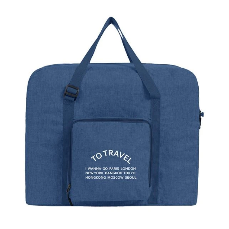 Large capacity folding travel bag-dark blue (large)