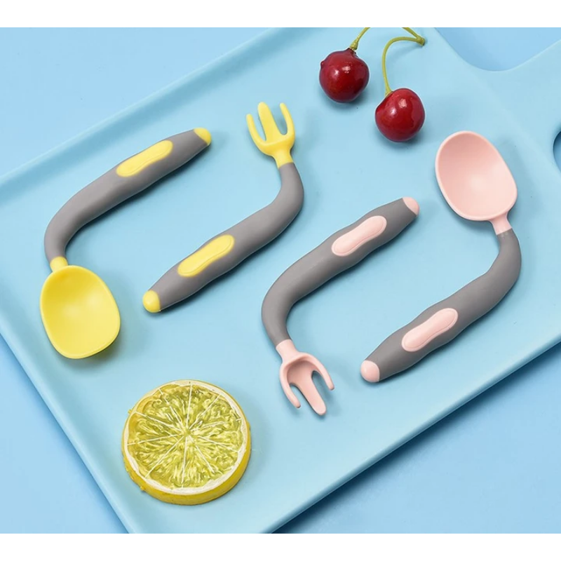 Twist fork set for kids (yellow)