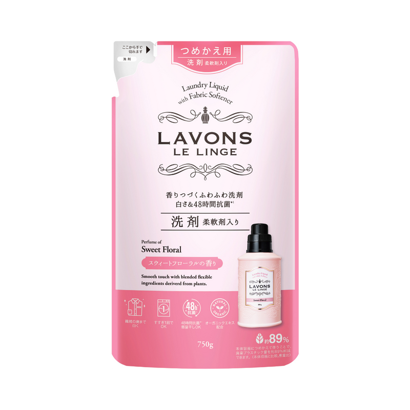 LAVONS - Laundry Liquid with Fabric Softener Refill - Sweet Floral (750g)