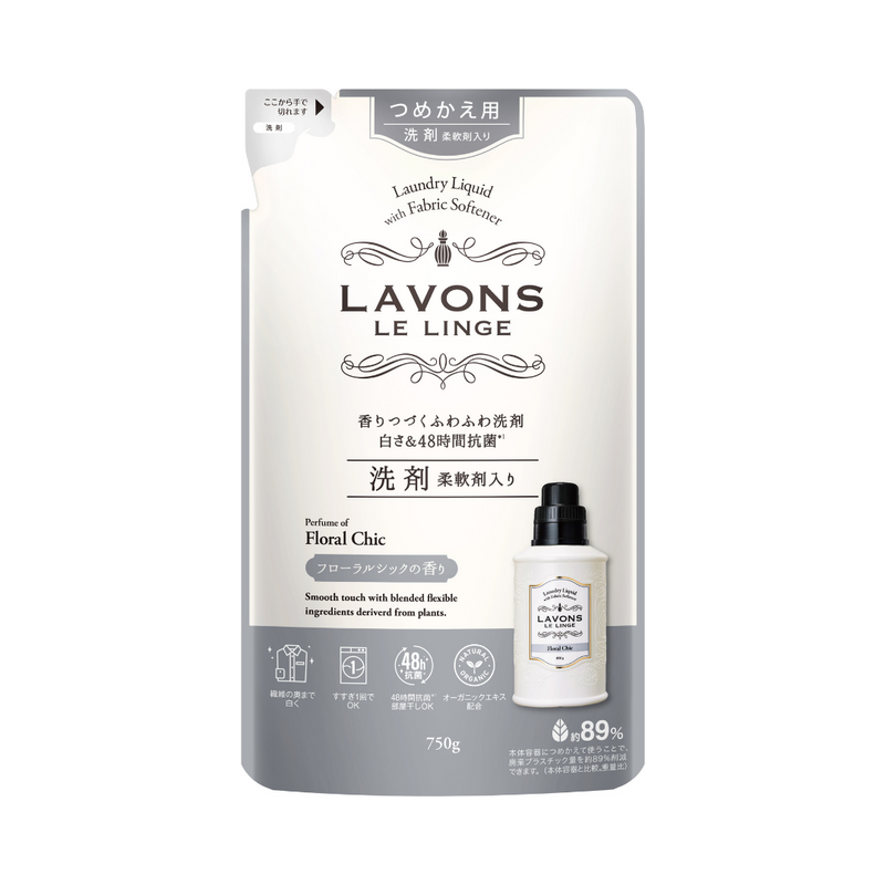 LAVONS - Laundry Liquid with Fabric Softener Refill - Floral Chic (750g)