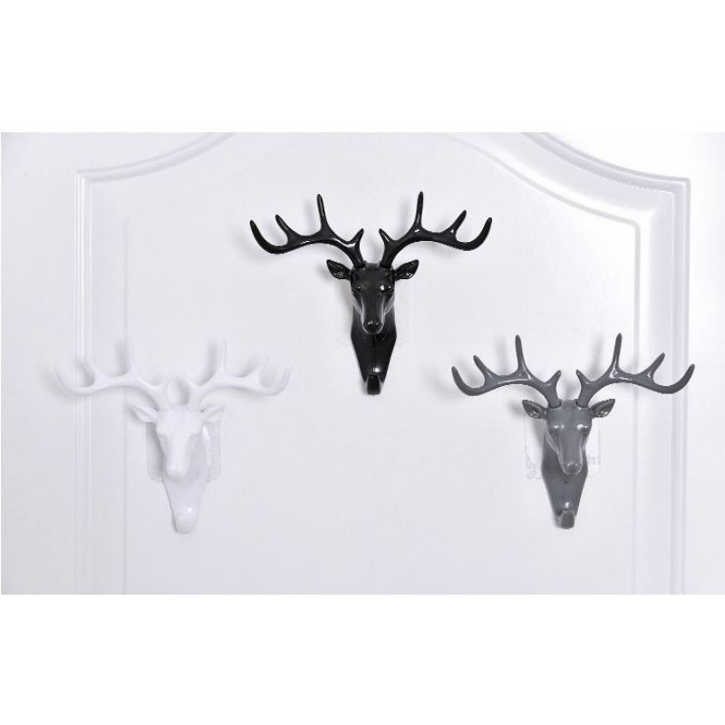 Deer Head Wall Key Holder-Black