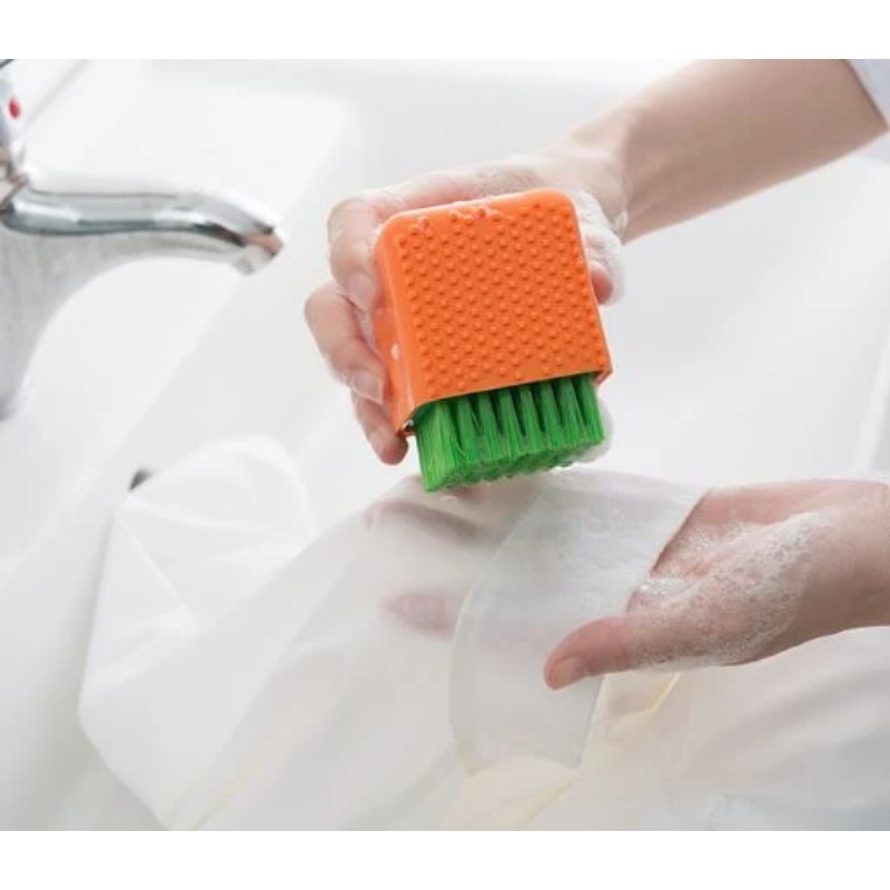 Silicone cleaning brush-orange