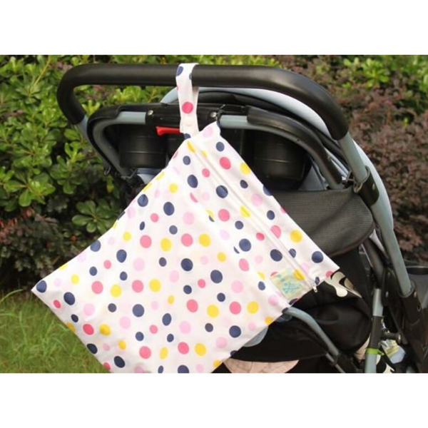 Large Volume Storage Bag with zipper - Pink Dots