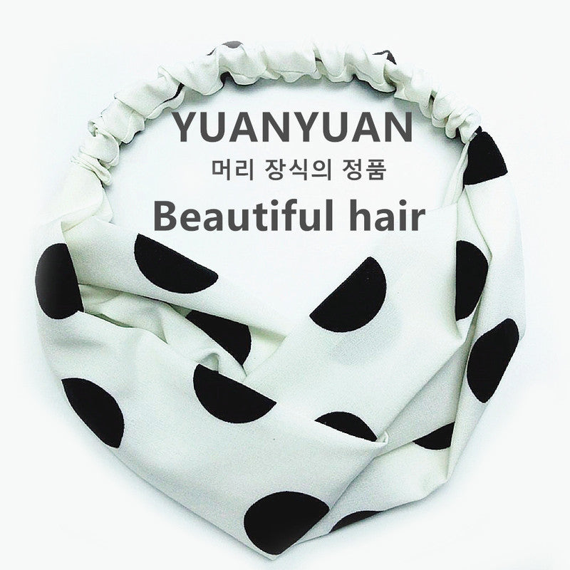 Korean Hot Sale Dotted Hairband-White & Black Dotted