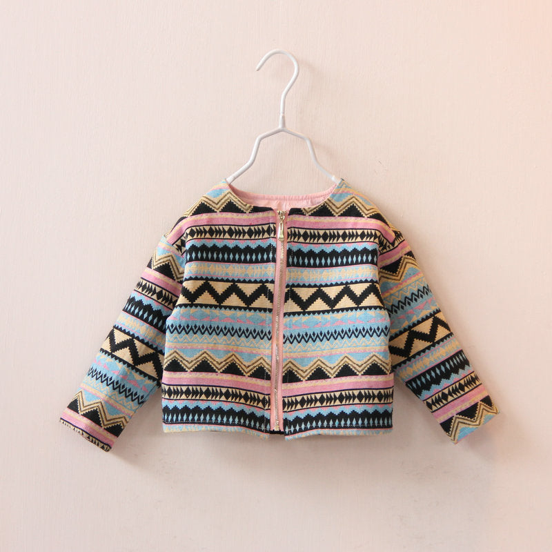 Hot Selling Children's Clothing Children's Ethnic Geometric Pattern Jacket-110CM