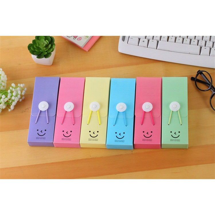 Japan and Korea Stationery-Smiley Candy Color Stationery Pencil Case-Red