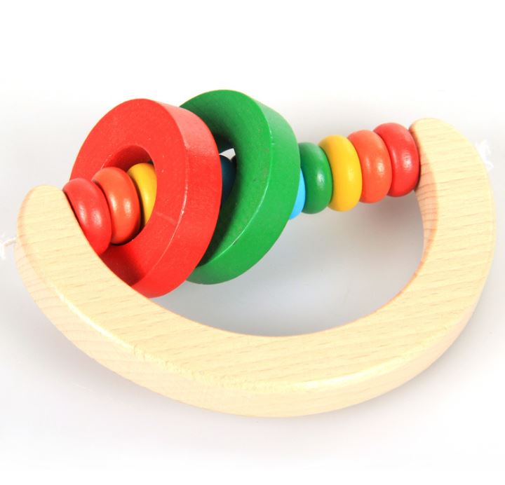 Children'seducational toys Wooden rattle hand grip