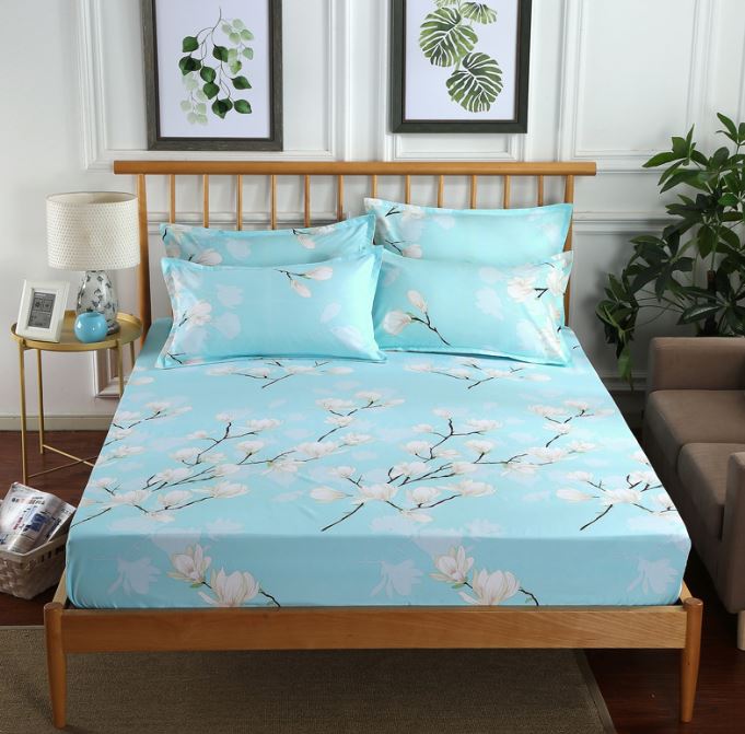 [Double-enlarged bed sheet pillow bag set] Happy Flower-1.5m