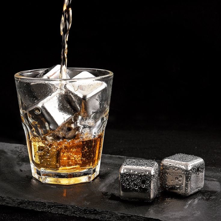 Stainless Steel Eco-friendly Ice Cubes - 4 pcs