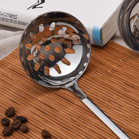 Stainless steel extended soup spoon - Type B soup colander