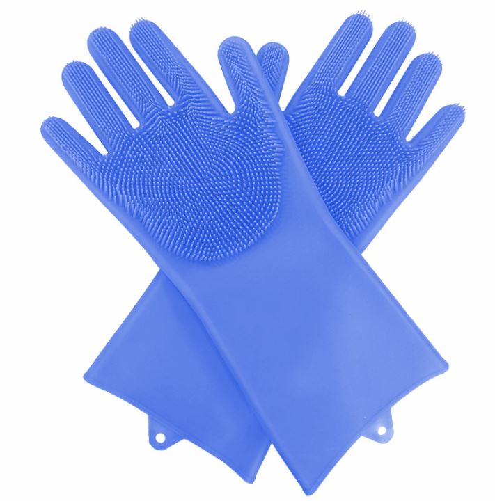(Dishwashing artifact) Kitchen cleaning silicone gloves-blue