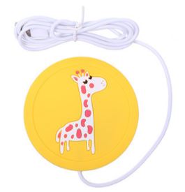Portable USB Silicone Heating Coaster- Type B - Giraffe