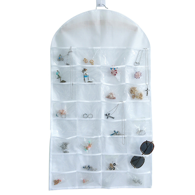 32-compartments double-sided decorative small object hanging bag-white