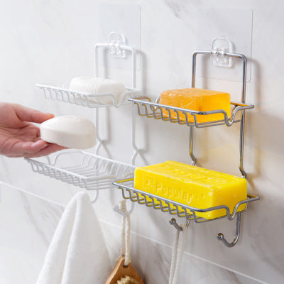 Non-marking suction cup bathroom shelf-B double layer
