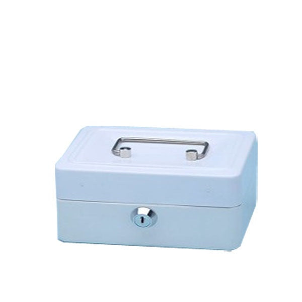 Portable Metal Cash Box-White