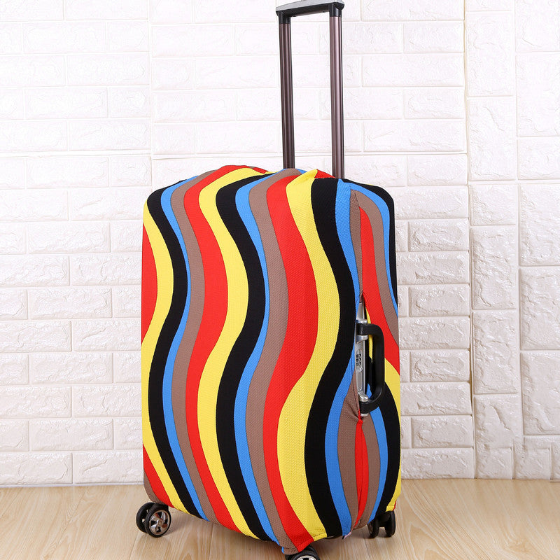 Thickened bubble elastic dustproof suitcase protective cover-wave color