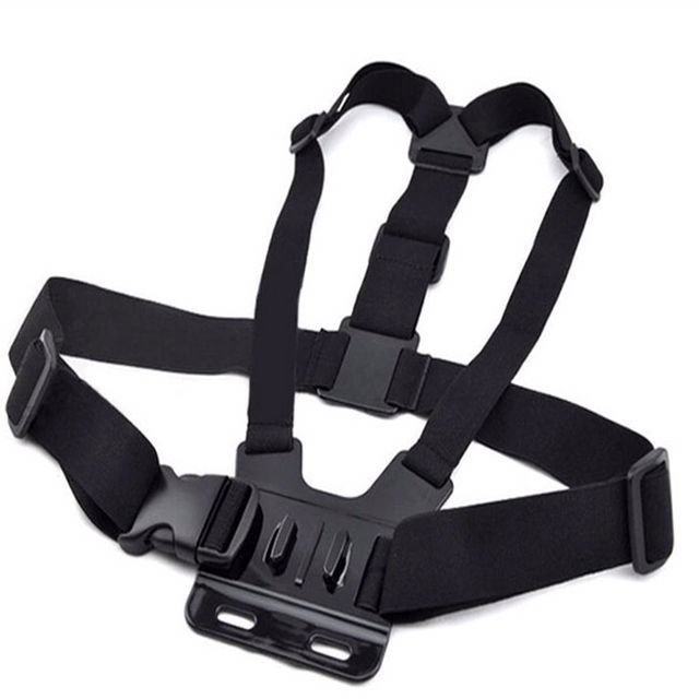 Sports essential Fixed shoulder strap on camera chest-black