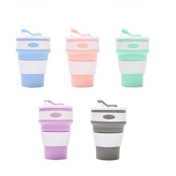 Portable and Compact Folding Silicone Water Cup-Gray