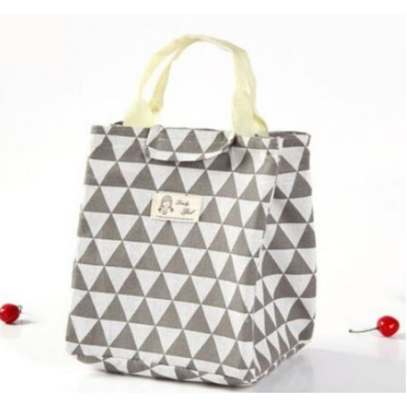 Japanese Style Water-proof Lunch Bag - A Grey Triangle