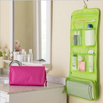 Necessary for business tripsFoldable hanging toilet bag/cosmetic bag-green