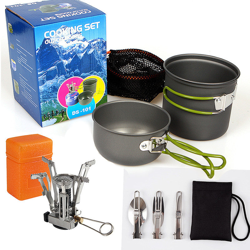 Portable Camping special mini pot (with tableware)