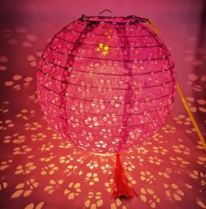 (Mid-autumn essential) 8 inch round paper lantern - Pink